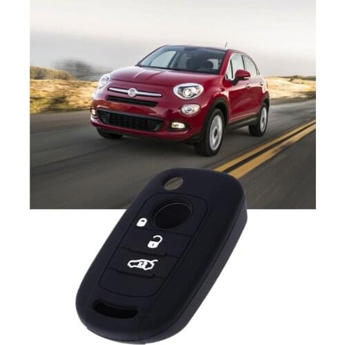 Silicone Car Key Case Cover For Fiat 500X Toro Tipo Egea 3 Buttons Neon