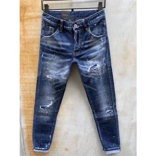 Blue pants 100% Cotton classic,Authentic,DSQUARED2,Retro,Italian brand ,Women/Men Jeans,locomotive,Jogging jeans,DSQ983