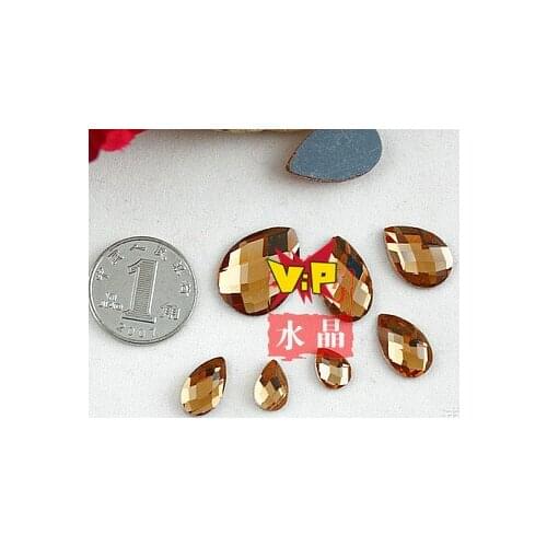 Shining ! 100pcs/pack 6x9mm Crystal Pointback Silver Base Teardrop Rhinestone Jewelry Accessary DIY Handcraft