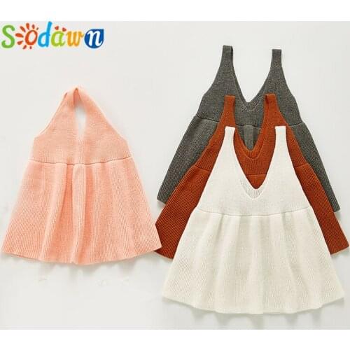 Sodawn Baby Girl Clothes Children Clothing Kids Dress Knitted Sweater Dress Toddler Kds Clothes Dress For Girls