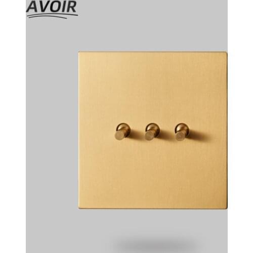 Avoir Toggle Switch Usb Wall Socket Electrical Outlets Gold Stainless Steel Panel Vintage Switch Dimmer RJ45 Network EU FR Pulgs