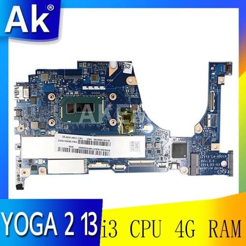 ZIVY0 LA-A921P motherboard for Lenovo YOGA 2 13 notebook motherboard CPU i3 4G RAM DDR3 100% test work