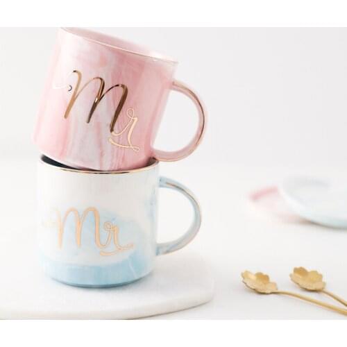 Northern Europe Gold Ceramic Mug Afternoon Coffee Cup Sets Breakfast Milk Cup Creative British Couple Cafe Household Tea Mug