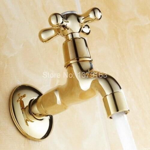 Gold Color Brass Extra Long Wall Mounted Bathroom Kitchen Laundry Sink Faucet Taps aav123