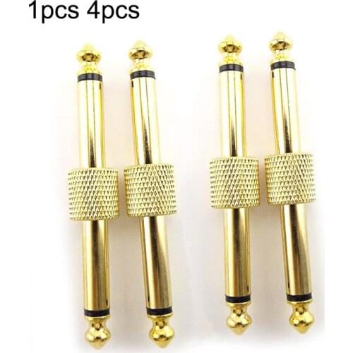 1/4 Pcs 6.35mm Mono Jack Audio Adapter Connector Guitar Effect Pedals Instrument Convert Metal Solder Plug Patch Adaptor U26