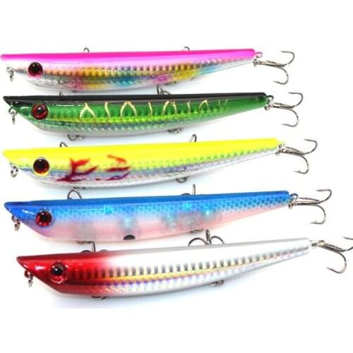 1pcs 12cm 18g Simulation Topwater Fishing Lure Artificial Deep Sea-fishing Penceil Hard Baits 6# Black Nickel Strength Hook