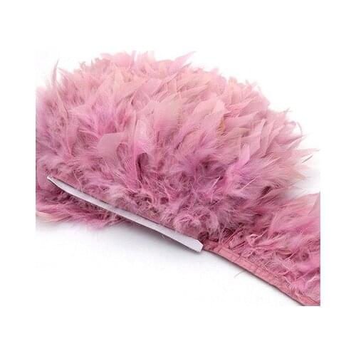 10M Turkey Feather Trim Fringe Leather Pink Chandelle Marabou Feathers For Skirt Dress Decoration Crafts