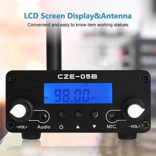 20units FM Transmitter 0.5W 76MHz~108MHz LCD Broadcast Transmitter Mini Radio Stereo Station PLL with Antenna Up 1000Feet