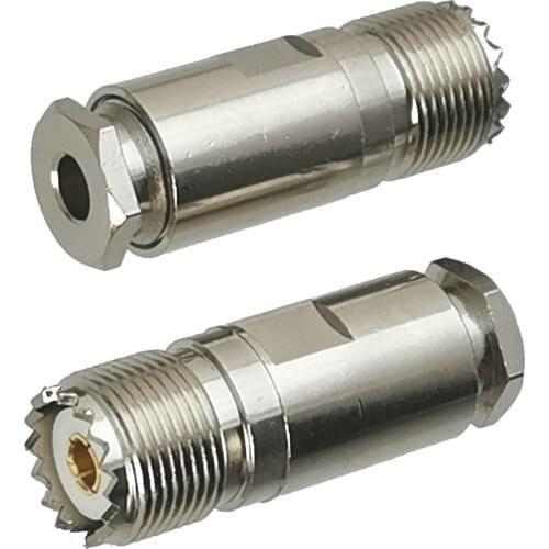 10pcs UHF SO239 Female Jack Connector Clamp RG58 RG142 LMR195 RG400 Cable RF Coaxial Brass Straight New