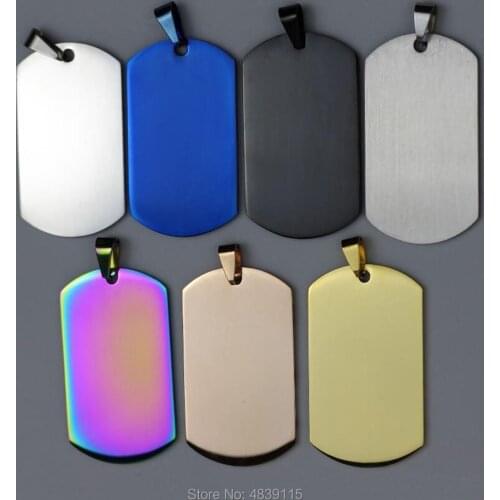 100pcs/lot Colorful Stainless Steel Army Dog Tags Military Pet Tags Suitable for Laser Engraving