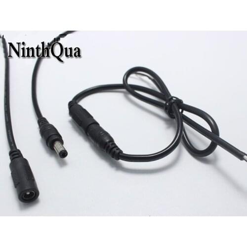 2pcs 5.5*2.1mm 5.5*2.5mm DC Power Male Plug Female jack with 30cm Cable Security Monitoring Power Cord