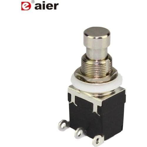 2PCS Momentary type Black Color ON/(ON) 3 PIN Solder Terminal SPDT Push Button Guitar Effects Stompbox Foot Pedal