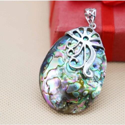 32*46mm Prevalent color Abalone seashells Flower clasp short pendants Women Chic jewelry Wholesale and retail
