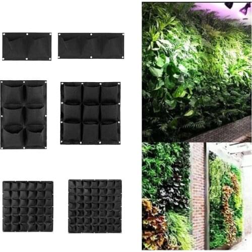 4 9 25 72 pocket vertical garden wall plant Grow Bags Planting black Hanging Planter pots tools fabric flower indoor home jardin