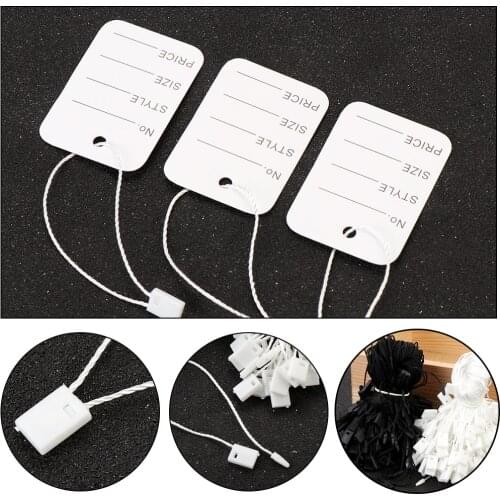 500 Pcs Price Tags Hang Tag String Clothing Garment Tags Polyester String Tag Seal Clothing Printed Label Fasteners Snap Lock