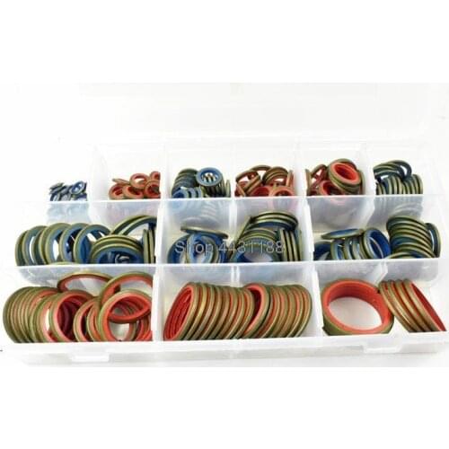 6/8/10/12/14/16/18/20/22/24/27/30mm Bonded Washer Metal Rubber Oil Drain Plug Gasket Combined Washer Sealing Ring Mixed Size