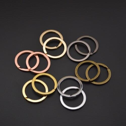 ACLOVEX 20pcs Dia 30mm Metal Key Rings Key Chains Antique Bronze Gold Silver Color Keyrings Split Rings KeyChains Sleutelhanger