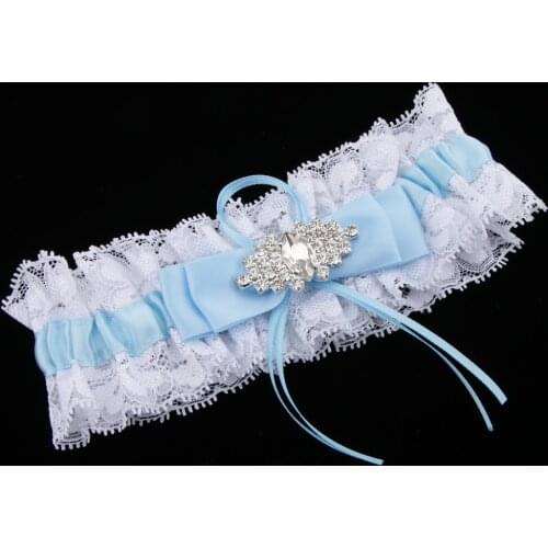 Satin Bowknot Garter Bridal Accessory, Perfect For Wedding Party And Cosplay Lace Garter Crystal Bride Leg Band blue leg ring