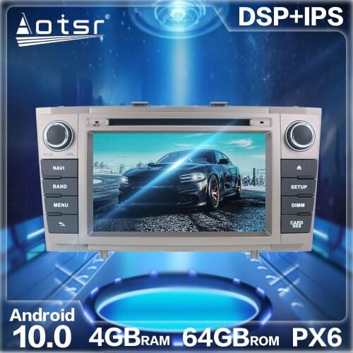 Aotsr PX6 Android 10.0 4+64G Car Radio GPS Navigation DSP For Toyota Avensis T27 2009+ Car HD Stereo Video Multimedia DVD Player