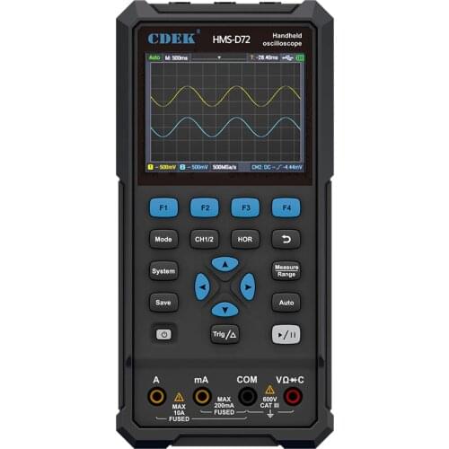 CDEK Digital Portable Oscilloscope +Waveform Generator +Multimeter USB 2 Channels 40mhz 70mhz True RMS Osciloscopio MultiMeter