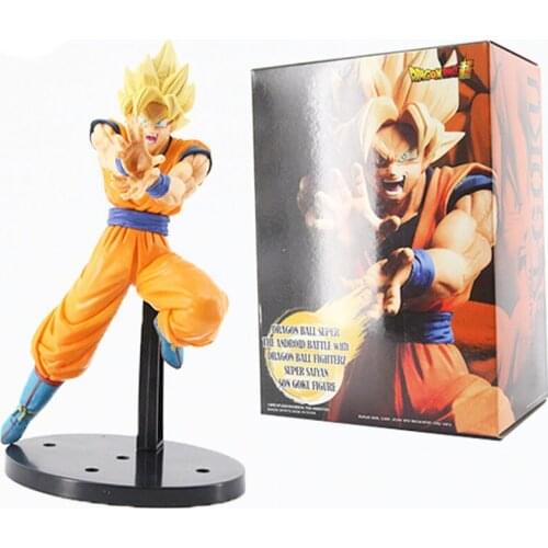 Dragon Ball Super Stunt C Award Goku Fighting State Yellow Suit Action Figure Anime Doll PVC Model Figurine Toys