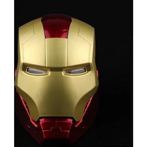 Disney Marvel Avengers Hero Iron Man 1:1 Helmet Action Figure Toy Cosplay Light Led Ironman Mask Pvc Action Figure Toys Gift