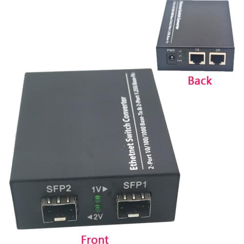 Ethernet Fiber Optical 2 SFP fiber Port 2 RJ45 2 UTP 10/100/1000M Media Converter Gigabit Ethernet switch 2 RJ45 UTP Board PCB