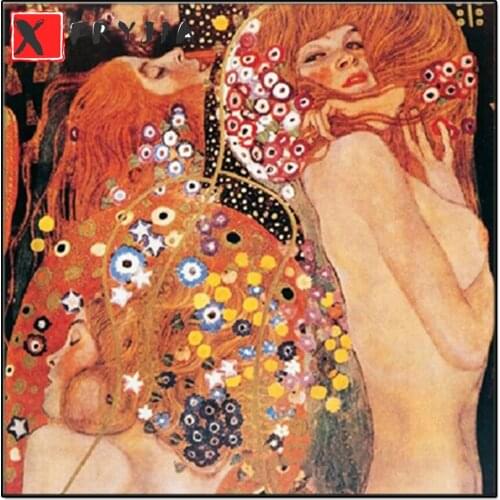Hot 5D diy Diamond Painting Water Serpents By Gustav Klimt, Cross Stitch kits 3D DIY Embroidery Mosaic pattern Rhinestone Gift