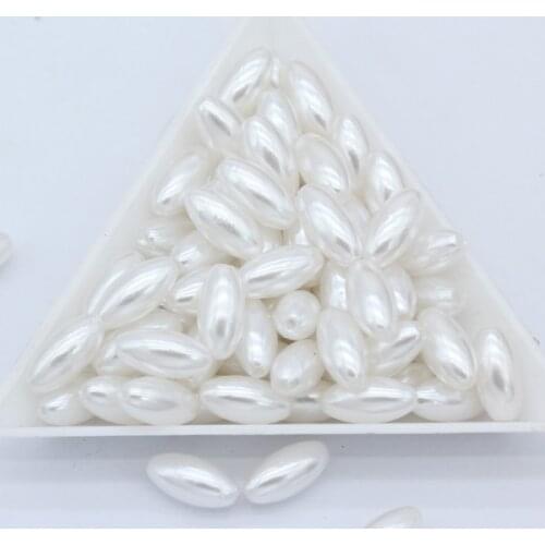 Ivory/White 4x8mm 6x12mm 100pcs Oval Pearl Imitation ABS Beads For Jewelry Making Arts Crafts Apparel Sewing Garment Beads DIY