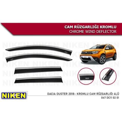 Dacia Duster Wind Deflector Chrome Rain Window Visors 2018 2019 2020 and 4 pcs Car Auto Accessory
