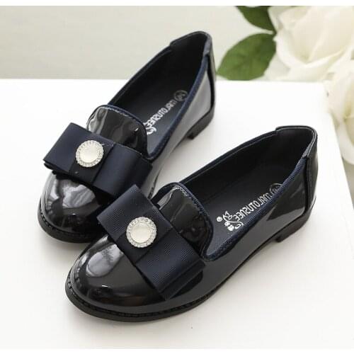Girls' PU Loafers & Slip-Ons girls leather school shoes flat shoes for children Party dress shoes for big kids 802-8