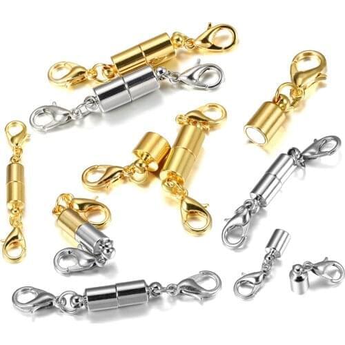 5pcs/lot Metal Magnetic Clasps With Lobster Clasps For Necklaces Bracelets Clasp Hooks Buckle Connector Diy Jewelry Findings