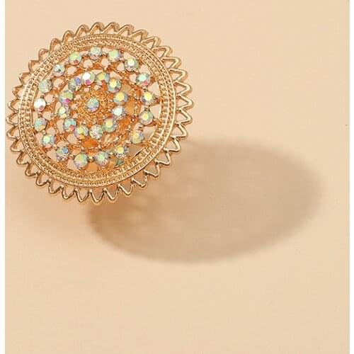 Fashion Rainbow Cubic Zirconia Star Adjustable Ring for Women Engagement Dinner Party Birthday Anniversary Gifts Jewelry