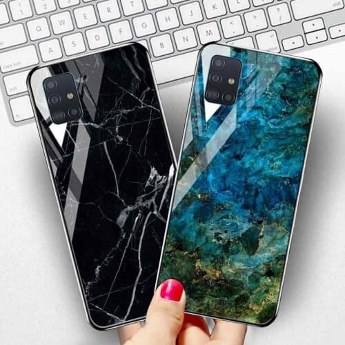 Marble Tempered Glass Case For Samsung A51 A71 Case Samsung S21 Ultra S20 FE S8 S9 Plus S10 A21s A52 A72 A32 Note 20 Lite Cover