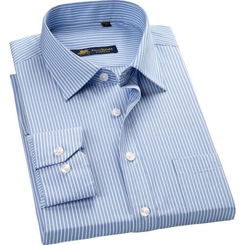 High quality new summer/spring plus size S~ 5xl long sleeve striped men dress shirts regular fit non-iron easy care