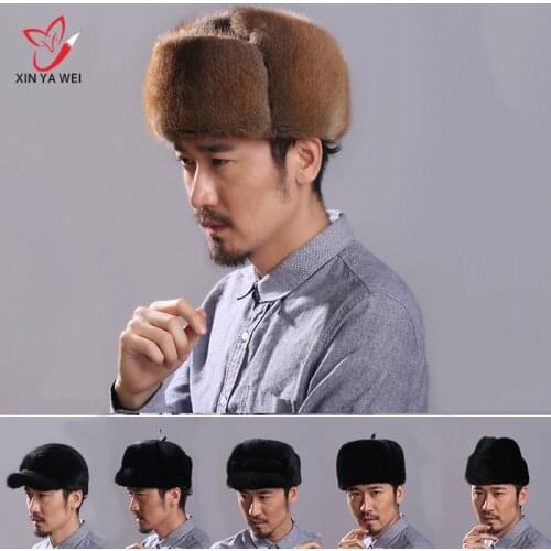 Mens Winter Fur Hat, Fashionable Winter Mink Fur Hat, Warm Leifeng Hat, Gift, Mens Hat, Free Shipping