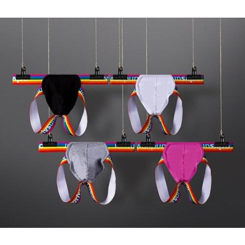 OR555 Men Underwear Jockstrap Cotton Rainbow band Sexy Jockstraps Bikini G-strings Men thong cuecas panties Briefs Gay underwear