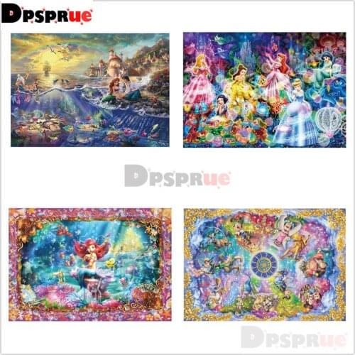 Dpsprue Diamond Painting Kit Cross stitch Full Square/Round Diamond Embroidery Cartoon Role 5D DIY Mosaic Home Decor Gift
