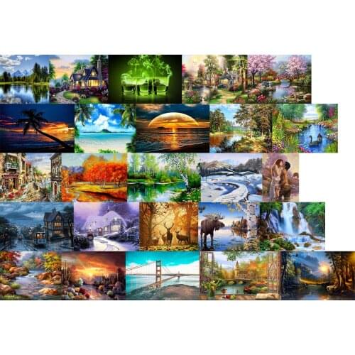 L4500 Landscape Sunset cross stitch kit people 18ct 14ct 11ct count print canvas stitches embroidery DIY handmade needlework