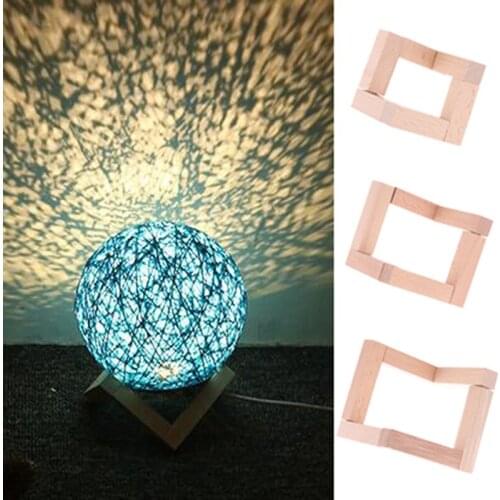 NEW Wood Bracket Moon Shaped Lamp Holder Ball Solid Shaped Light Stand Base Fittings L M S