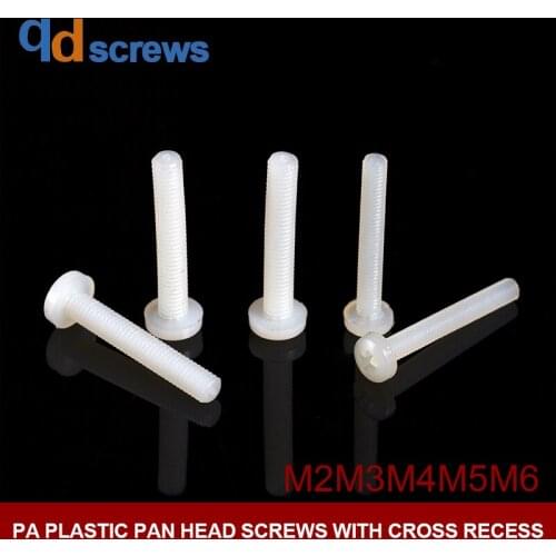 PA M2M2.5M3M4M5M6 plastic Pan head screws with cross recess Phillips round head screw GB818 DIN7985 ISO 7045