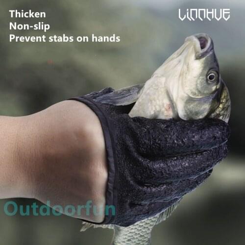 Fish catching gloves latex 1pcs Left Right hand Non slip stab wounds fishing waterproof equipment Camping picnic Remove scales