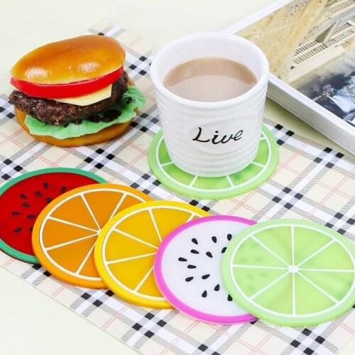1 Pcs Fruit Shape Coaster Creative Cup Pads Silicone Insulation Mat Hot Drink Holder Kitchen Dining Bar Table Decorations