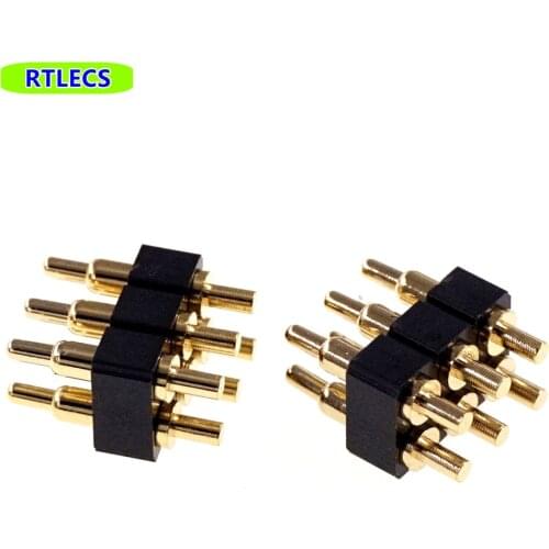 10pcs Spring Loaded Pogo Pin Connector 6 Pin 7.0 mm Height PCB Through Holes Dual Row 2.54 mm Pitch 2x3 Position Gold 1U 80gf