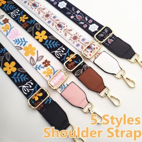 5Styles Adjustable O Bag Strap For Women Shoulder Bag Hanger Colored Belt Bag Strap Accessories Flower Handbag Straps Decorative