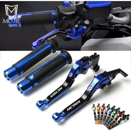 Motorcycle CNC Adjustable Foldable Brake Clutch Lever Handle Hand Grips Handlebars For Honda NC750X NC750 X NC 750 X 2014-2015