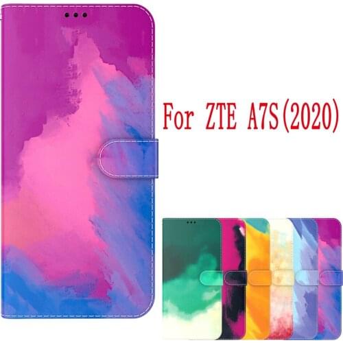 Sunjolly For ZTE A7S 2020 Case Cover coque Leather Flip Card Wallet Stand