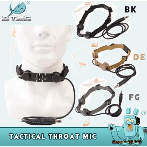 Z tac Tactical HeadphonesThroat Microphone Bodyguard Throat Mic Tube Headphones Airsoft Tactical Headset Softair Z033