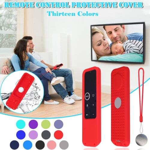 Protective Sleeve Cover For Apple TV Siri Control Remote Silicone with Lanyard Home Storage Shockproof Skin-Friendly Shell New