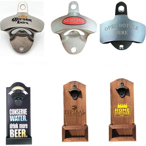 1pc Hot Pack Bottle Opener Wall Mounted Rustic Beer Opener Set Vintage Look with Mounting Screws for Kitchen Cafe Bars Wholesale
